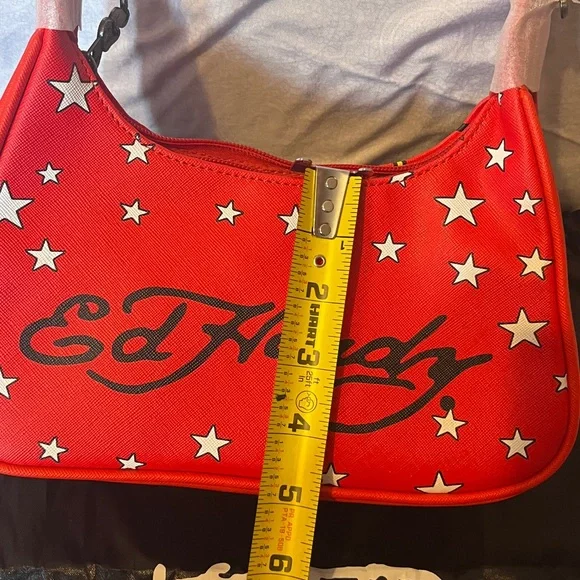 Ed Hardy Red and White Star Shoulder Bag - Picture 10 of 12